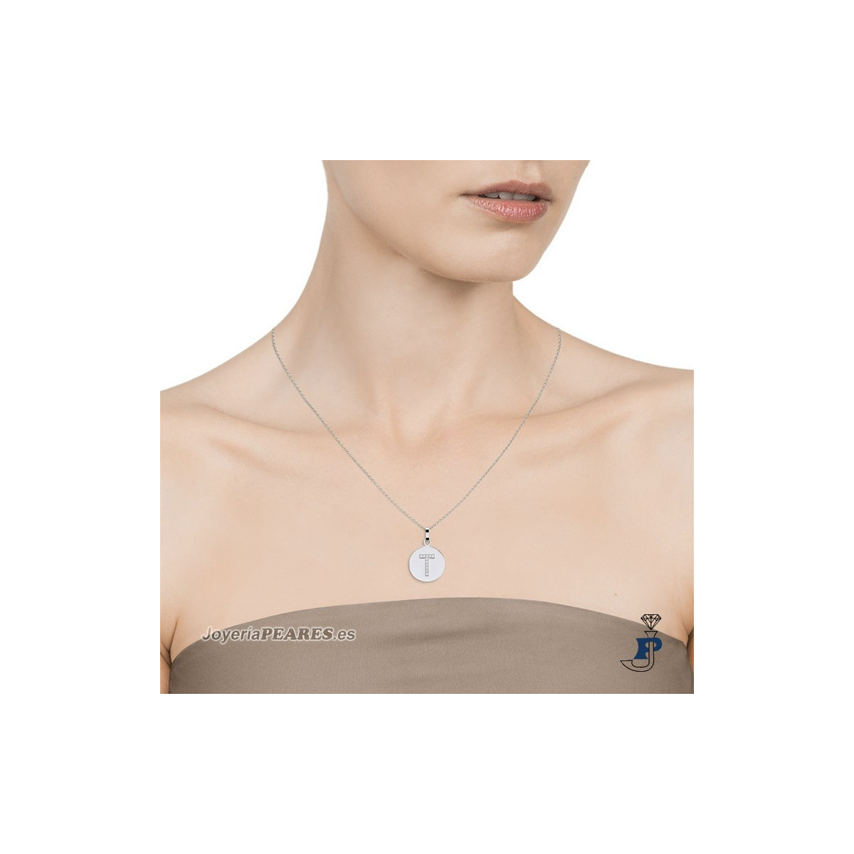 Cadena y colgante de VICEROY inicial (T) en acero. - 75121C01000T