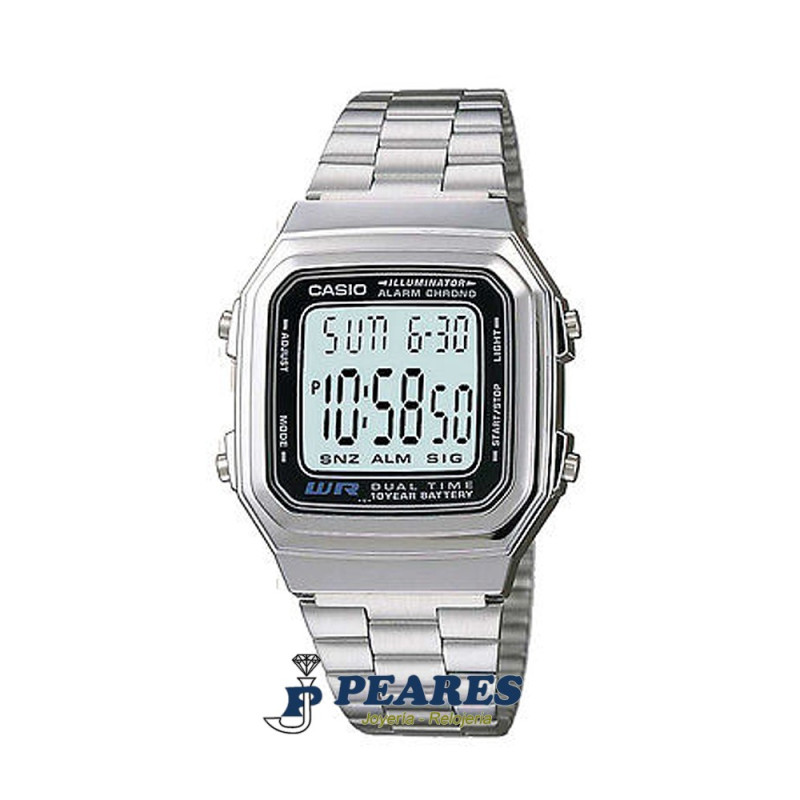Reloj Casio digital con brazalete en acero. - A-178W