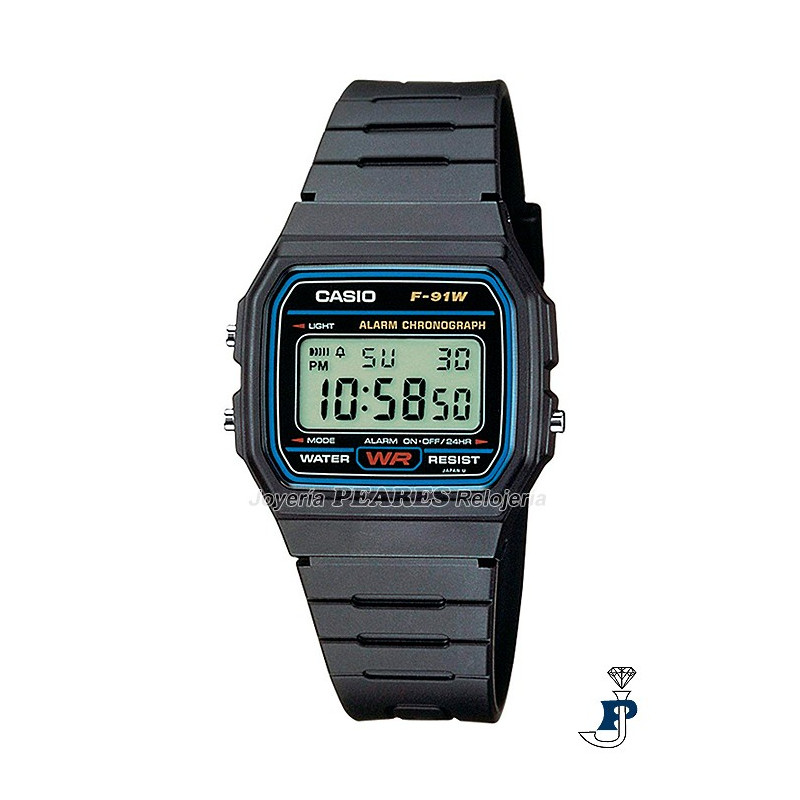Casio digital clásico. - F-91W-1DG