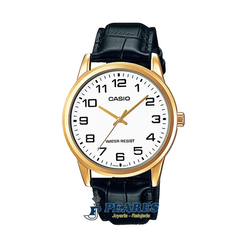 Reloj Casio analógico dorado. - MTP-V001GL-7B