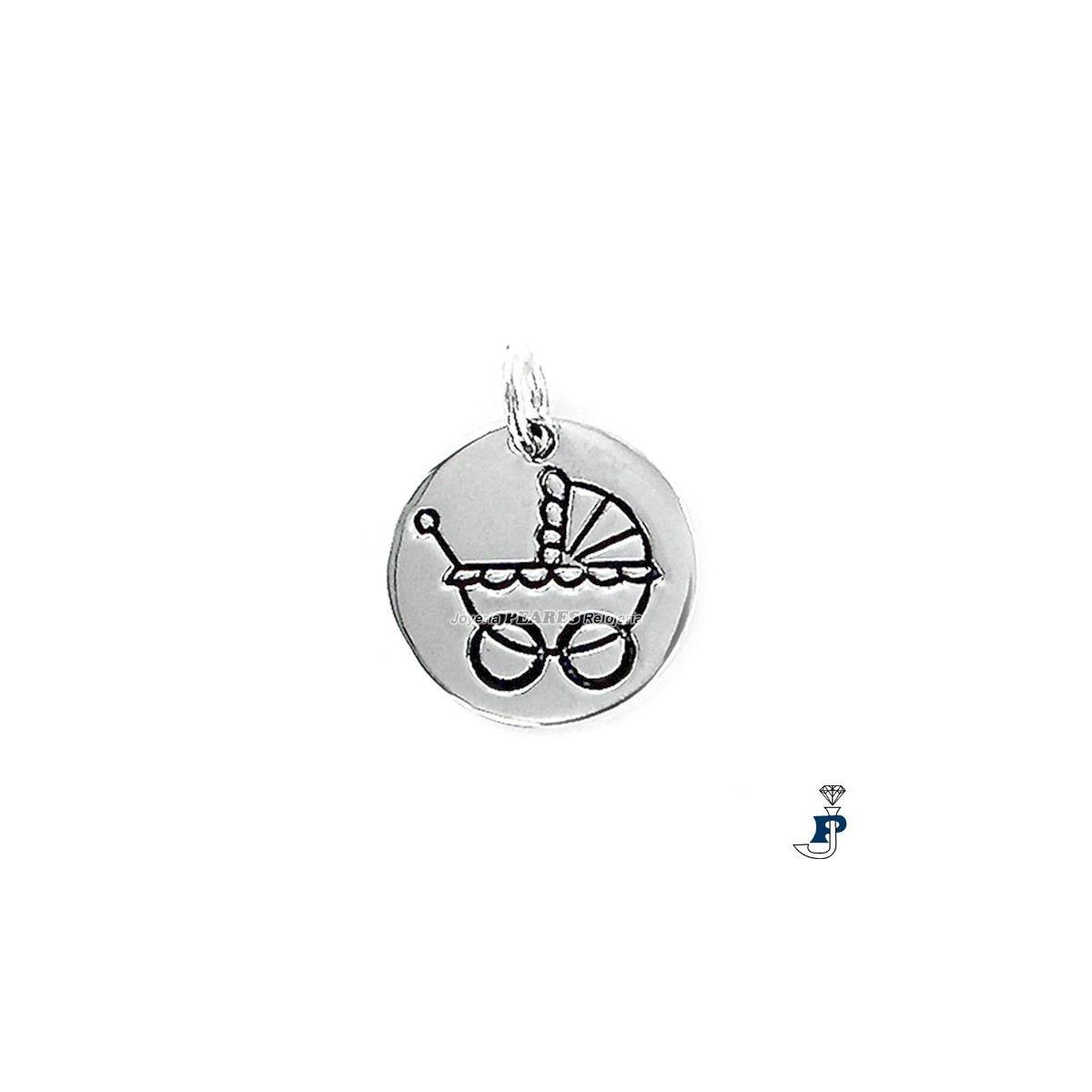 Colgante con carrito bebé, de Plata 1ª Ley (925 mls) con - 162.9087109