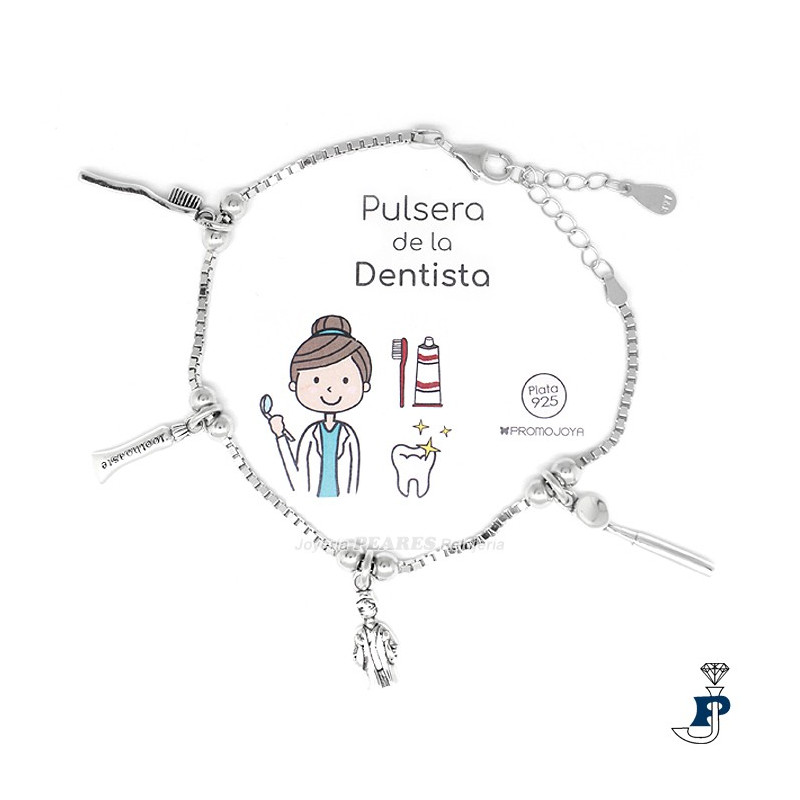 Pulsera Plata 1ª ley (925 mls) profesión DENTISTA. - 162.9104173