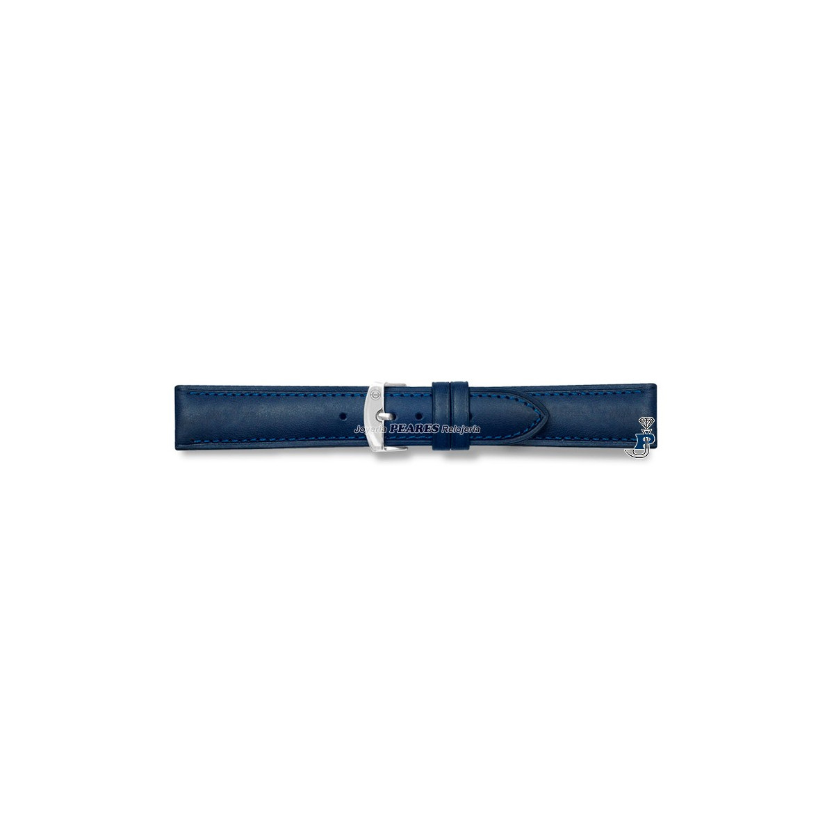 Correa en piel color azul con cosido. - 139002/20