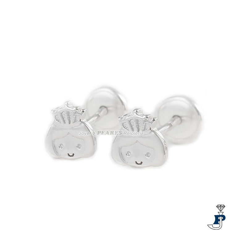 Pendientes niña en Plata 1ª ley (925 mls). - 162.9104359