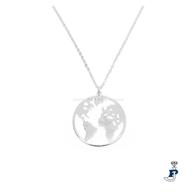 Gargantilla DI.PLATA bola del mundo. - 150.2030659
