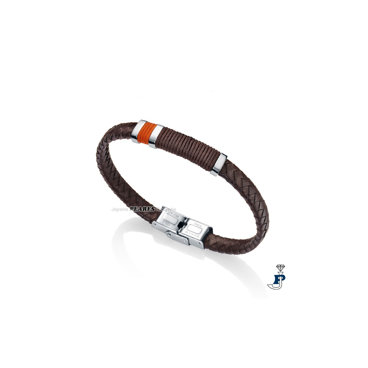 Pulsera cuero y acero para hombre VICEROY. - 6453P01011