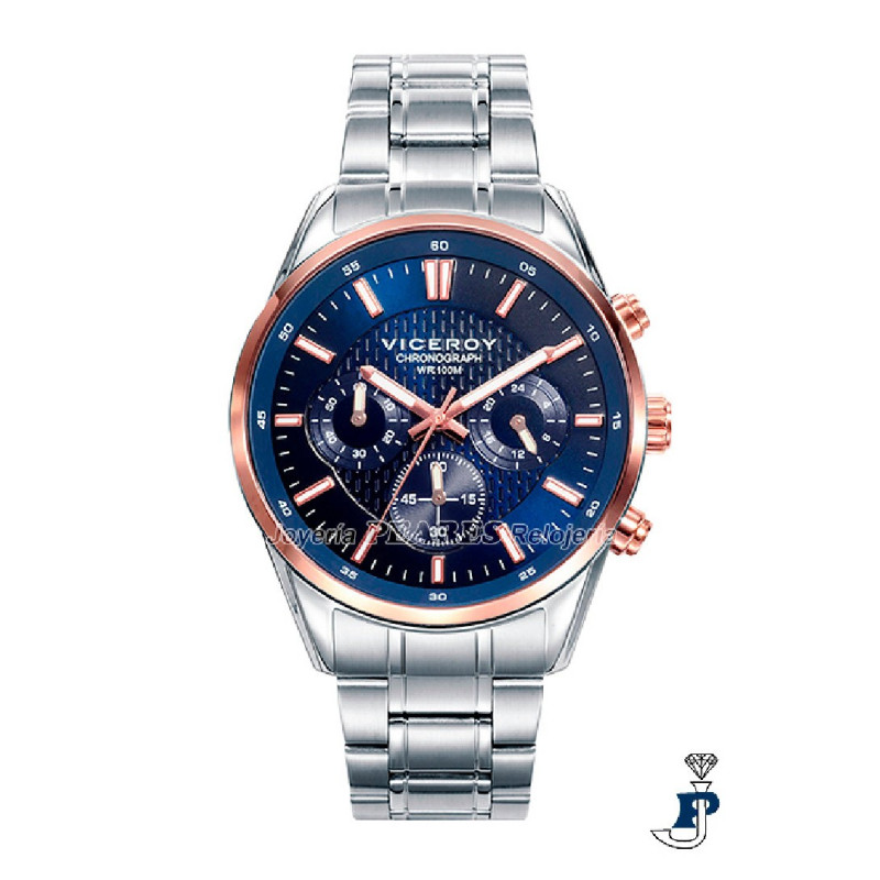 Reloj VICEROY acero cronógrafo. - 401017-37