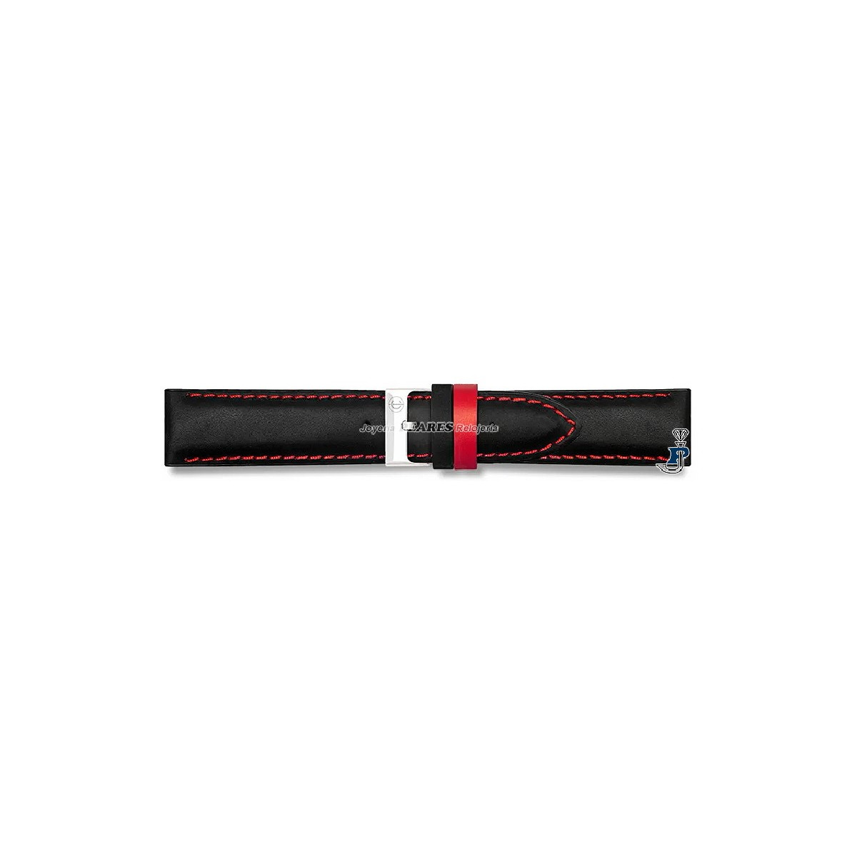 Correa en piel alomada, con cosido rojo. - 149111/24