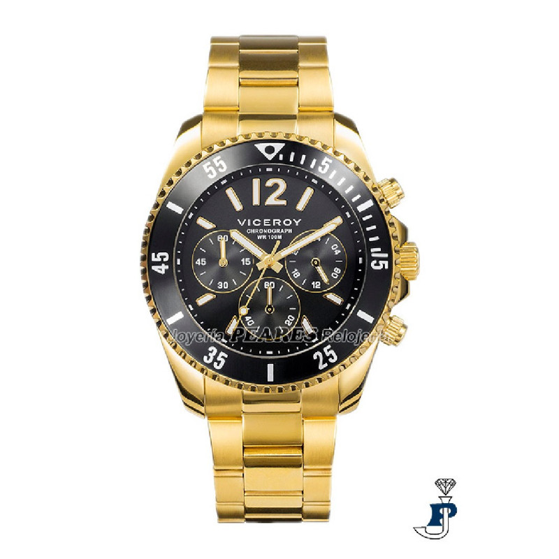 Reloj VICEROY dorado cronógrafo. - 401225-95