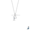 Cadena y colgante de LOTUS SILVER inicial (P) en Plata 1ª Ley. - LP3054-1/P