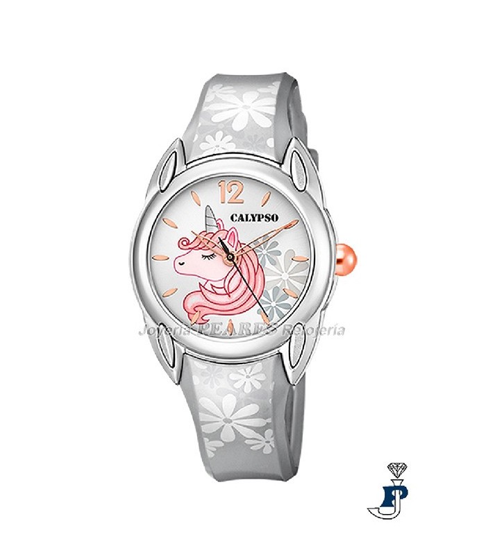 Reloj CALYPSO plateado con unicornio. - K5734/A