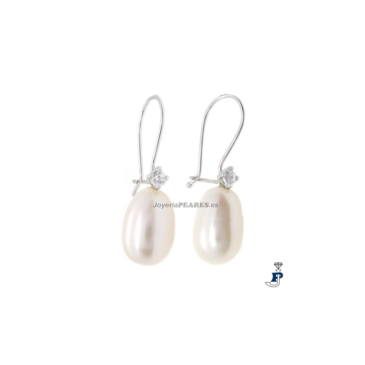 Pendientes en Oro blanco de 1ª Ley. - 117.P434