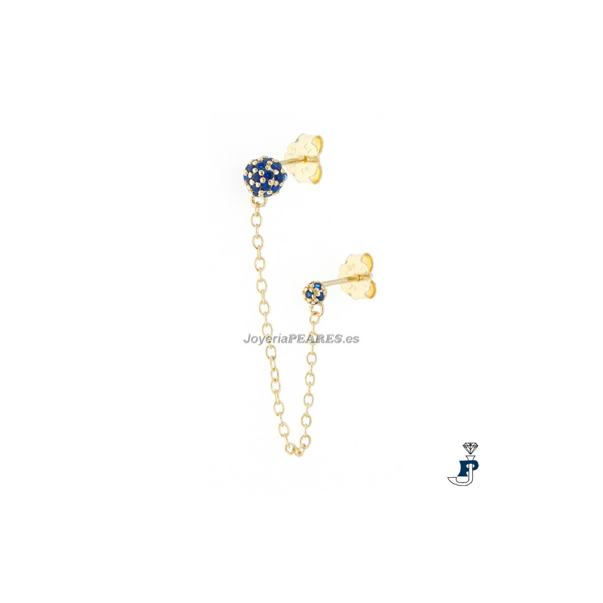 Pendientes en Plata de 1ª Ley con baño de Oro. - 8.P10369/CH