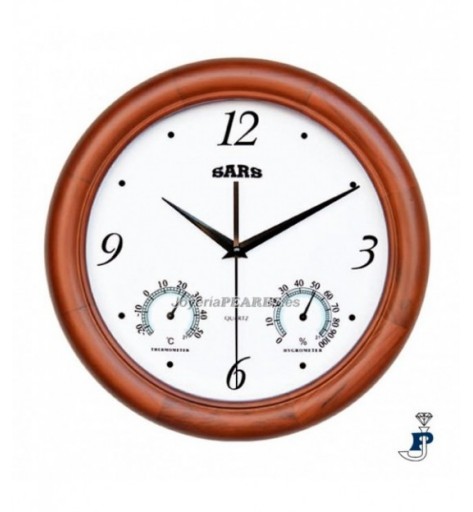 Reloj Sars de madera con termómetro e hidrómetro. - 48IND1510