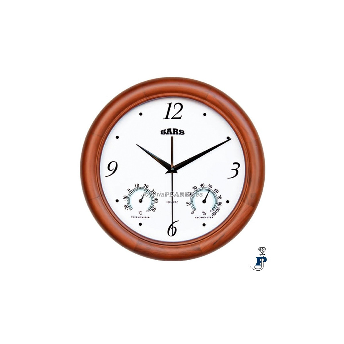 Reloj Sars de madera con termómetro e hidrómetro. - 48IND1510