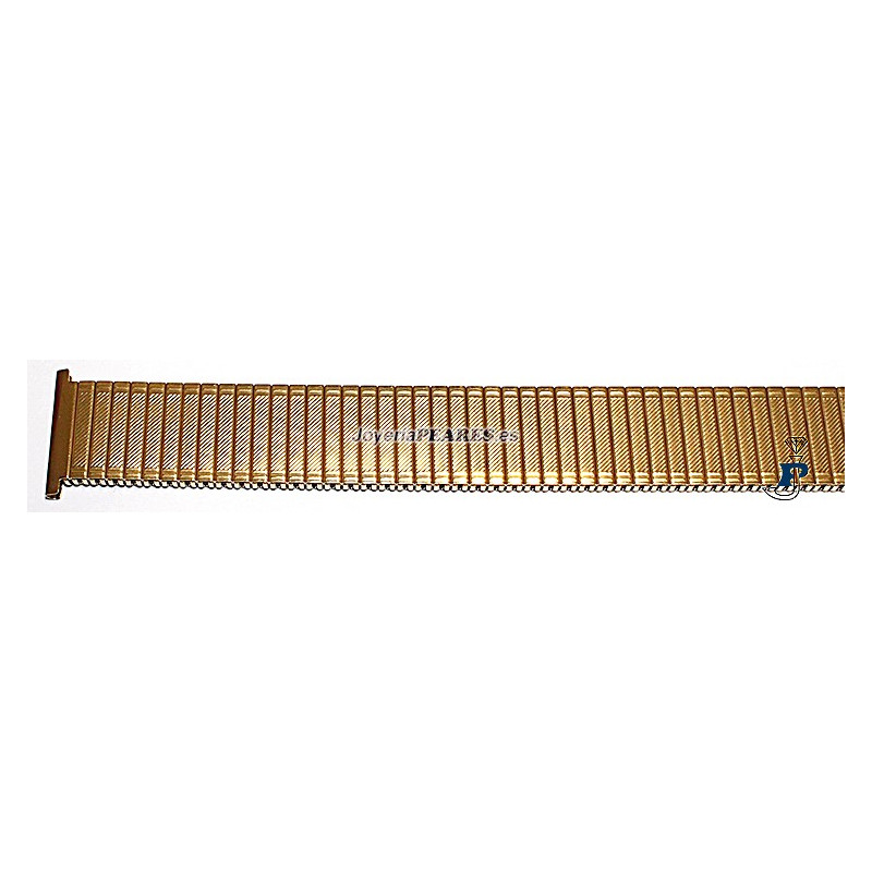 Correa Fixoflex elástica de acero dorada para reloj. - 39/2627
