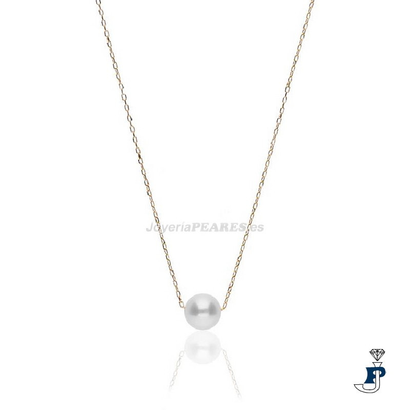 Gargantilla con perla cultivada fabricada en  Oro de ª Ley. - 154.AUGRP7