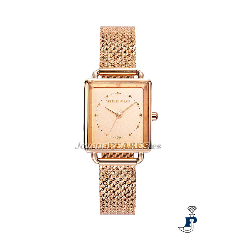 Reloj VICEROY malla milanesa dorado retro. - 401100-97