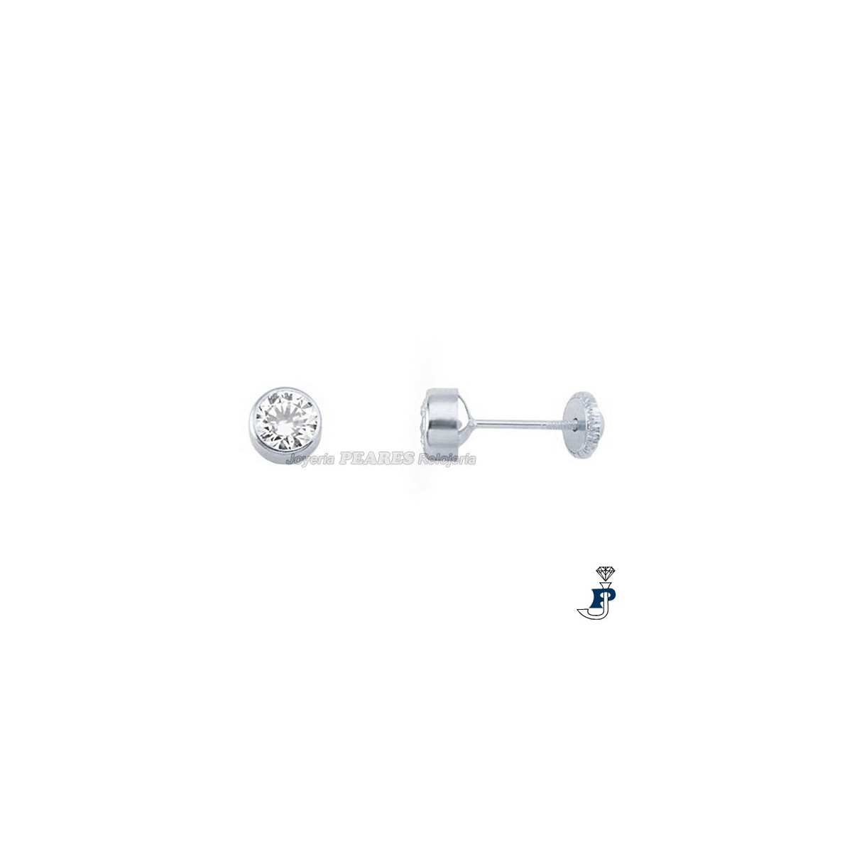 Pendientes para niña en Oro Blanco 1ª Ley. - 122.09005 Pendientes para niña en Oro Blanco 1ª Ley. - 122.09005