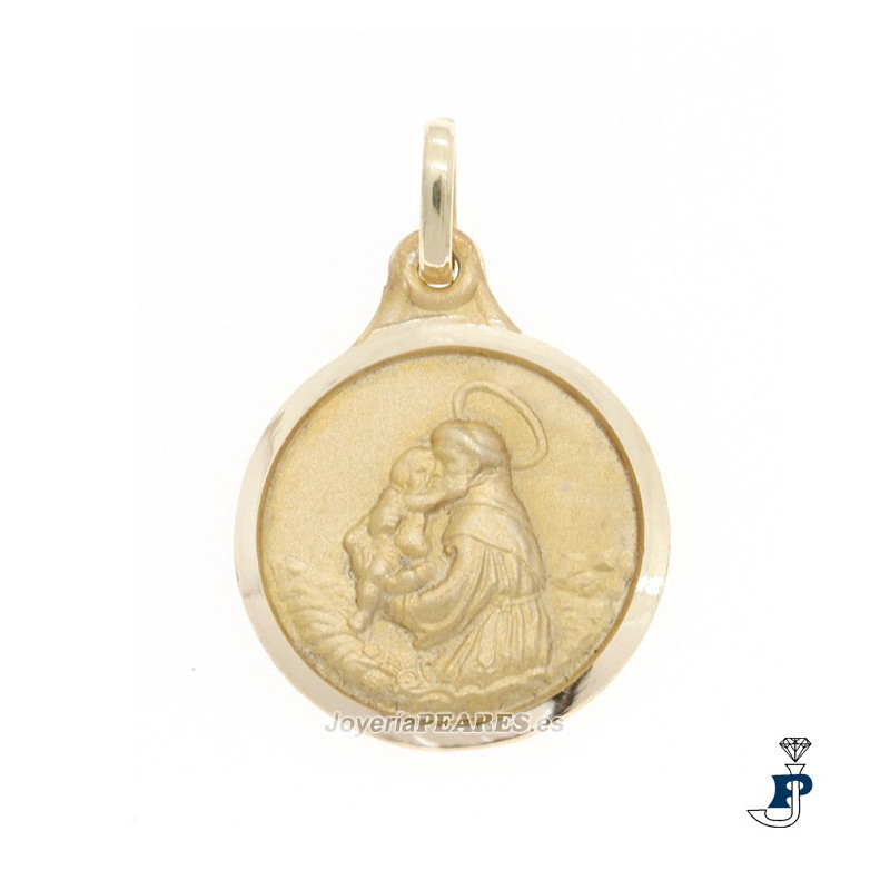 Medalla de San Antonio fabricada en Oro de 1ª Ley. - 153.A14SAN-MLI