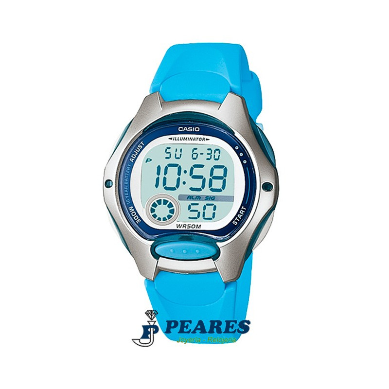 Reloj Casio digital celeste. - LW-200-2B