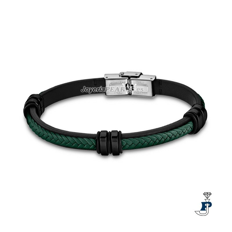 Pulsera acero y piel de LOTUS STYLE. - LS1829/2/8
