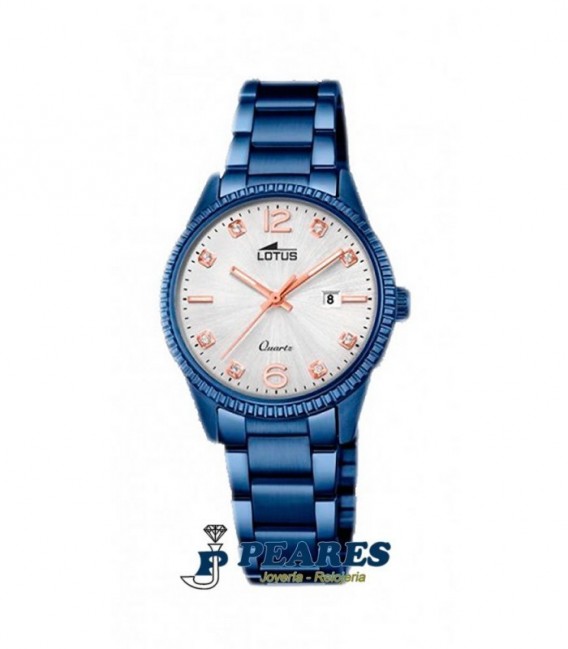 Reloj LOTUS acero pavonado azul. - 18304/3