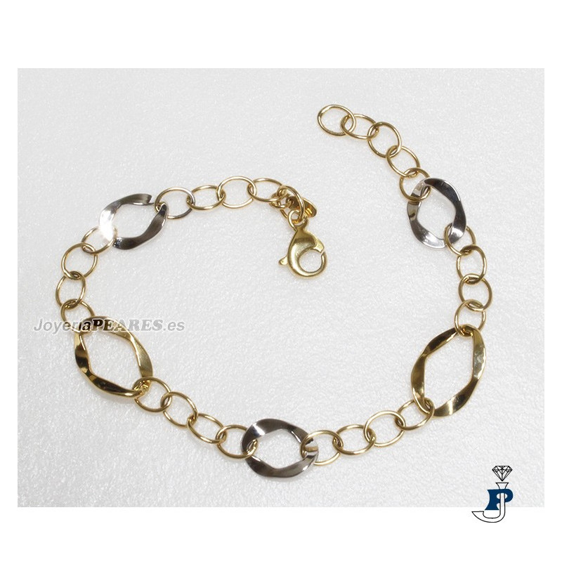 Pulsera Oro de 1ª Ley de 18 Kt (750 ‰) bicolor. - 153.251032