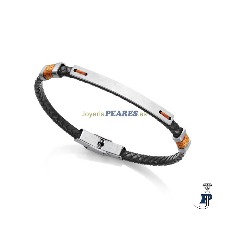 Pulsera de VICEROY en acero y piel para hombre. - 1382P01013