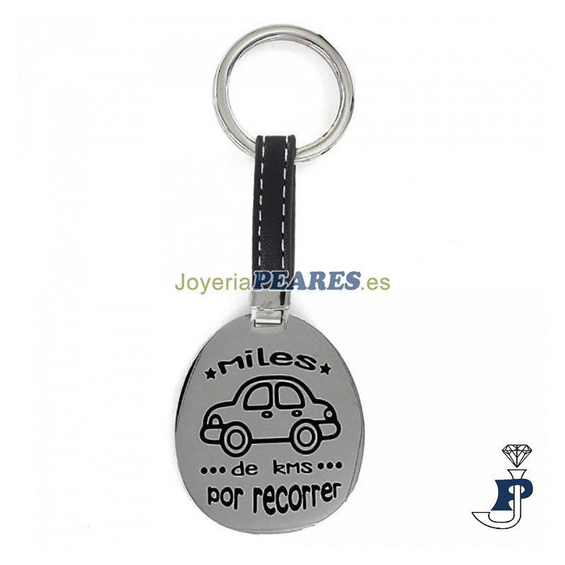 Llavero acero y cuero, miles de KILOMETROS POR RECORER. - 162.9107605