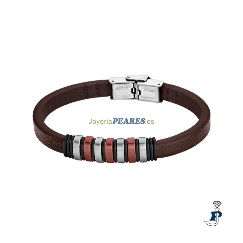 Pulsera de LOTUS SYTLE fabricada en acero y piel. - LS1827/2/3