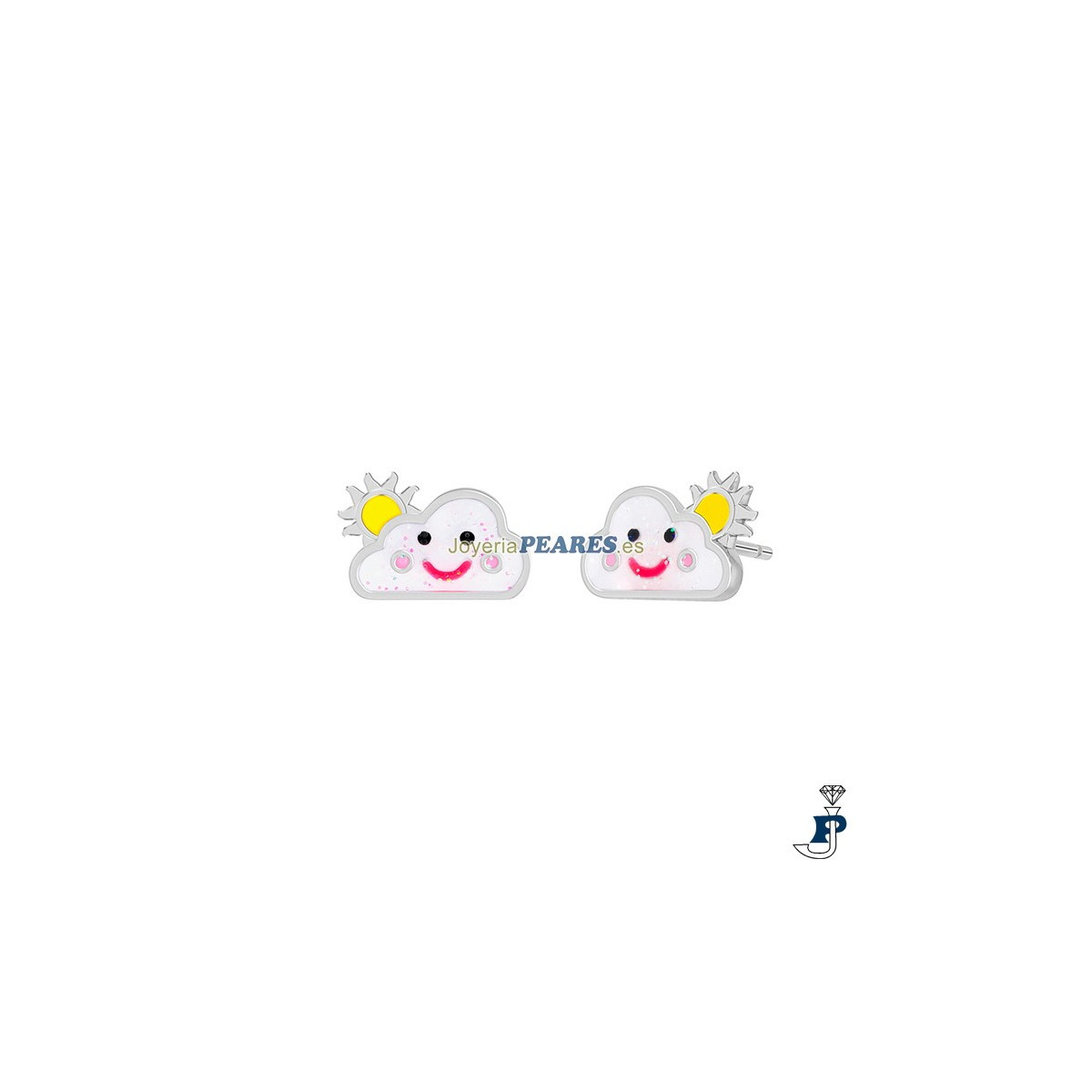 Pendientes nube y sol de MAREA fabricados en Plata de 1ª Ley. - D02401/BQ