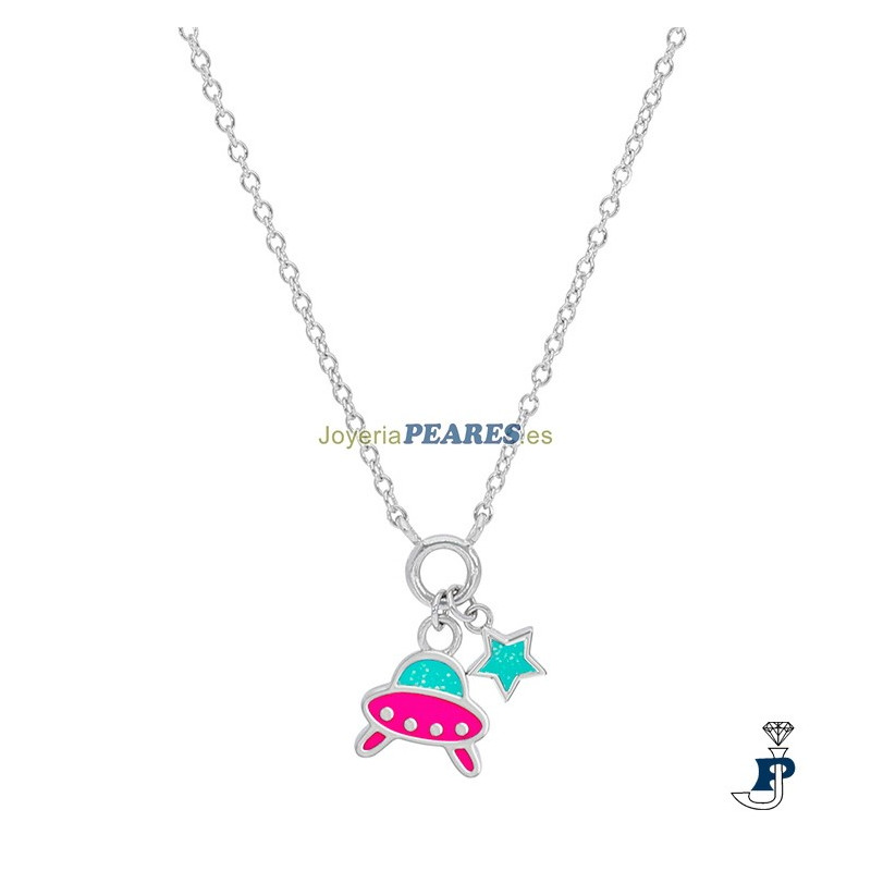 Collar con nave espacial, de MAREA fabricado en Plata de 1ª Ley. - D02407/AX