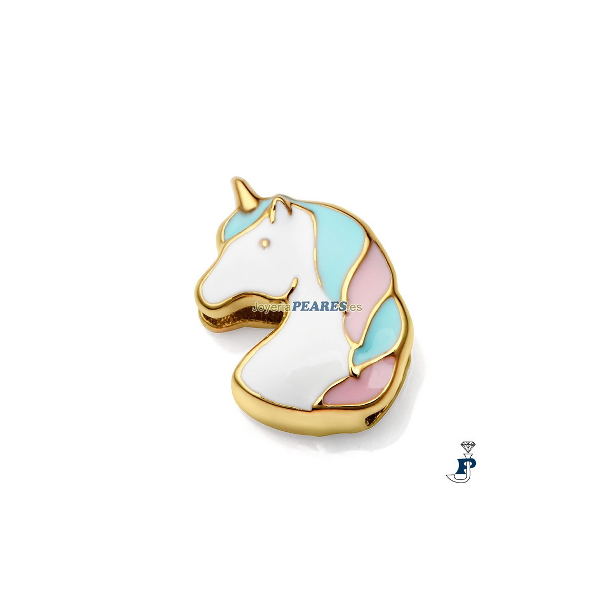 Motivo para montar en pulsera personalizable de VICEROY fabricada en acero con un baño de Oro. - 1406M01012 Motivo para montar en pulsera personalizable de VICEROY fabricada en acero con un baño de Oro. - 1406M01012