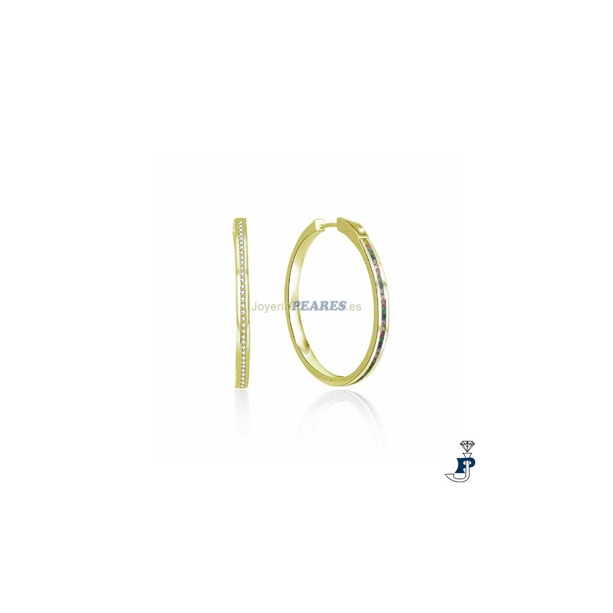 Pendientes DI.PLATA reversibles en Plata de 1ª Ley con baño de oro. - 150.2140501/30