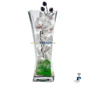 Florero de cristal con decoración. - 92.0348