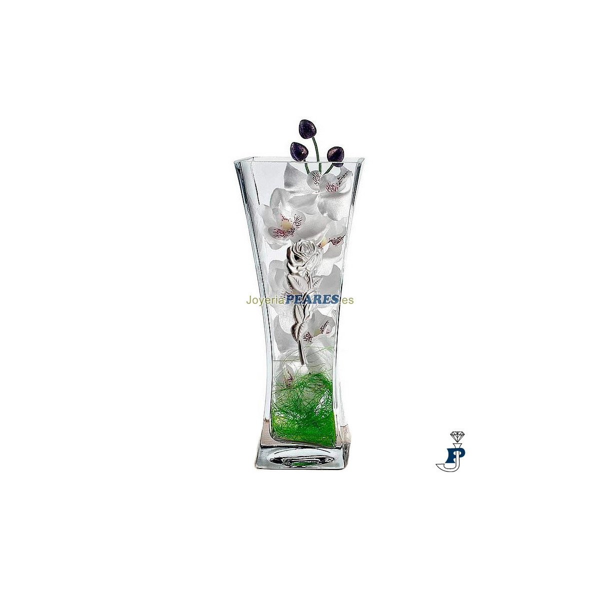 Florero de cristal con decoración. - 92.0348