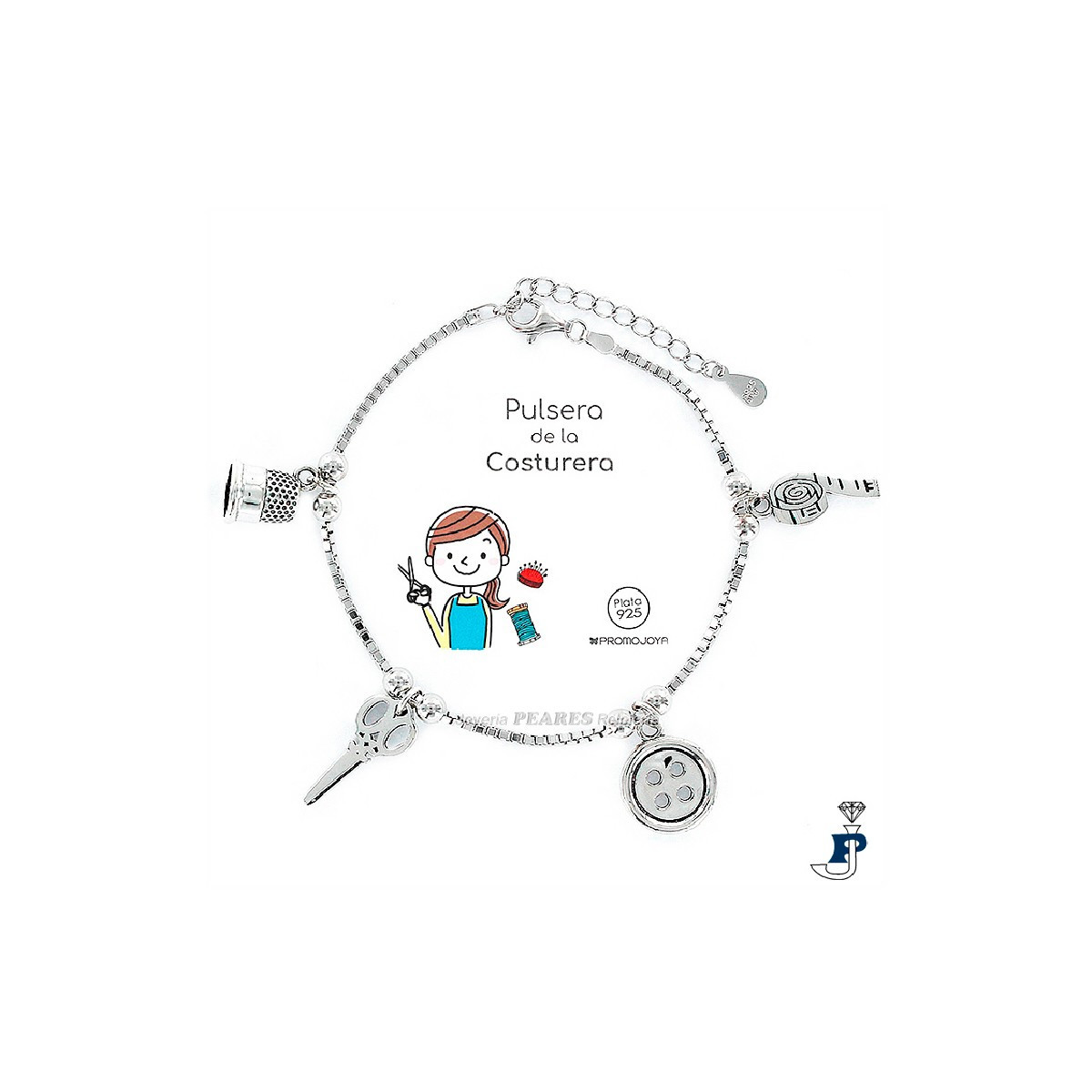 Pulsera Plata de Ley (925 mls) profesión COSTURERA. - 162.9101767