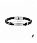 Pulsera de PROMOJOYA en piel y acero nudos para niño. - 162.9106070