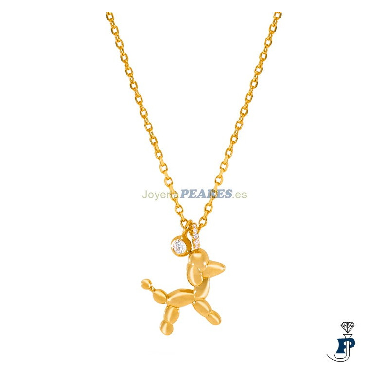 Collar perrito de MAREA fabricada en Plata de 1ª Ley con baño de oro de 18k. - D03107/AB