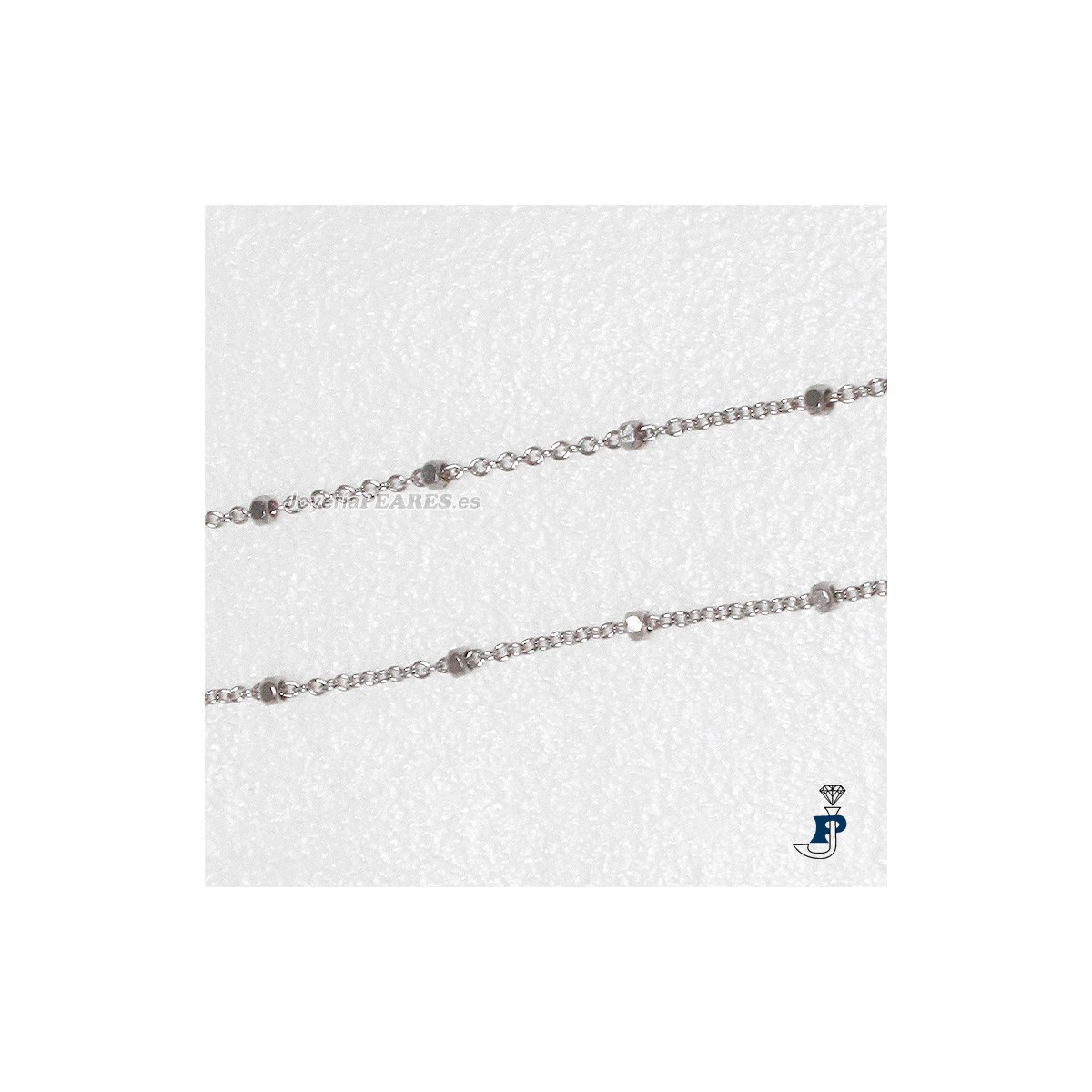 Cadena en Oro Blanco de 1ª Ley con cuadraditos. - 153.141158-B