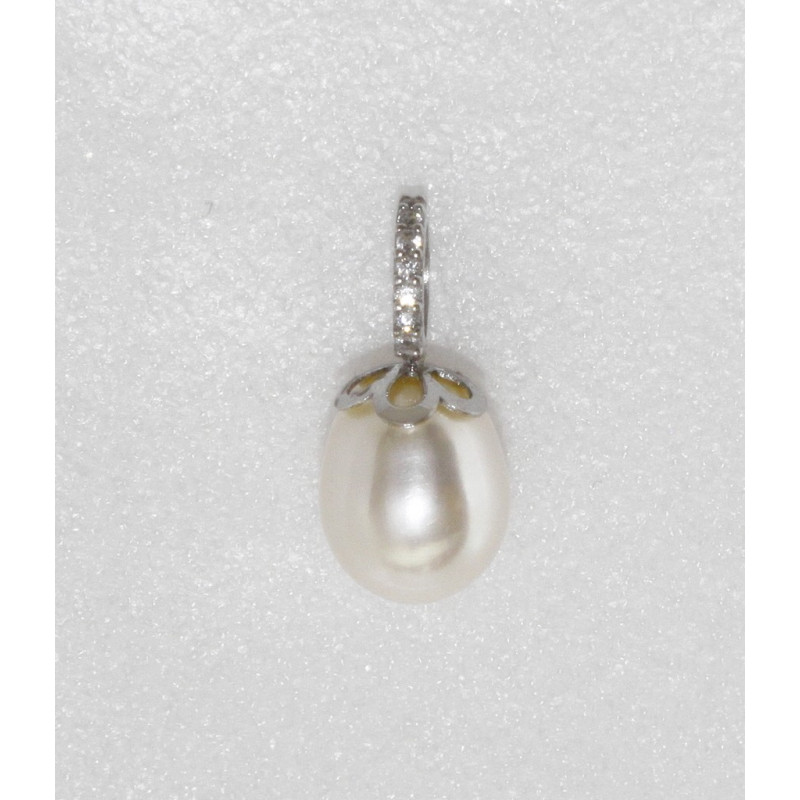Colgante en Oro Blanco de 1ª Ley con perla - 122.44258