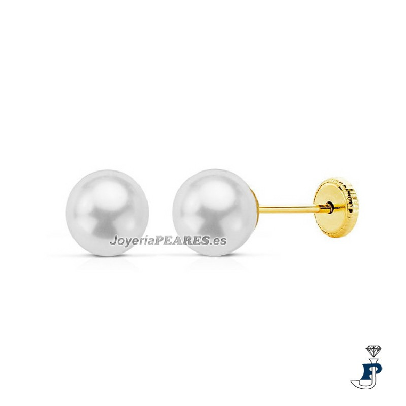 Pendientes Oro de 1ª Ley y perla cultivada. - 122.09031