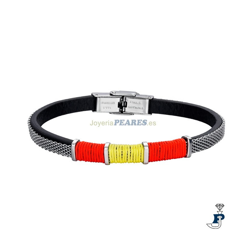 Pulsera de PROMOJOYA en acero y textil. - 162.9116435