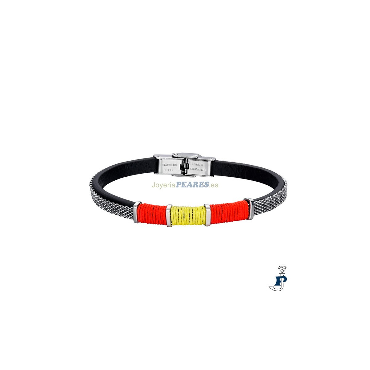 Pulsera de PROMOJOYA en acero y textil. - 162.9116435