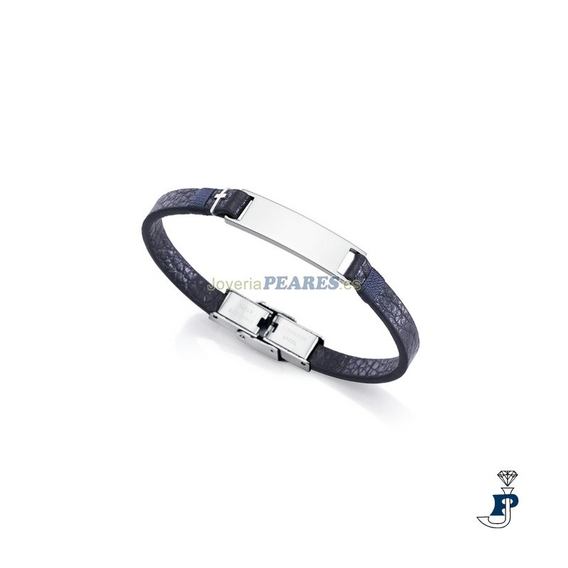 Pulsera esclava de VICEROY en acero y piel azul - 1490P01013