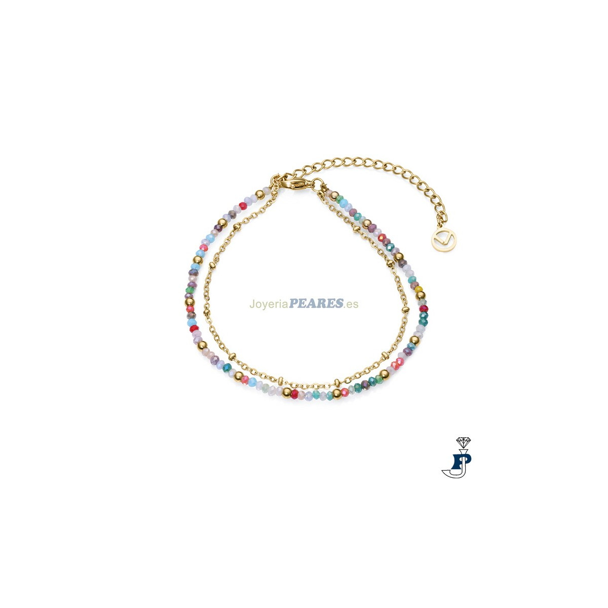 Tobillera de VICEROY fabricada en acero con baño de Oro. - 14044T01012