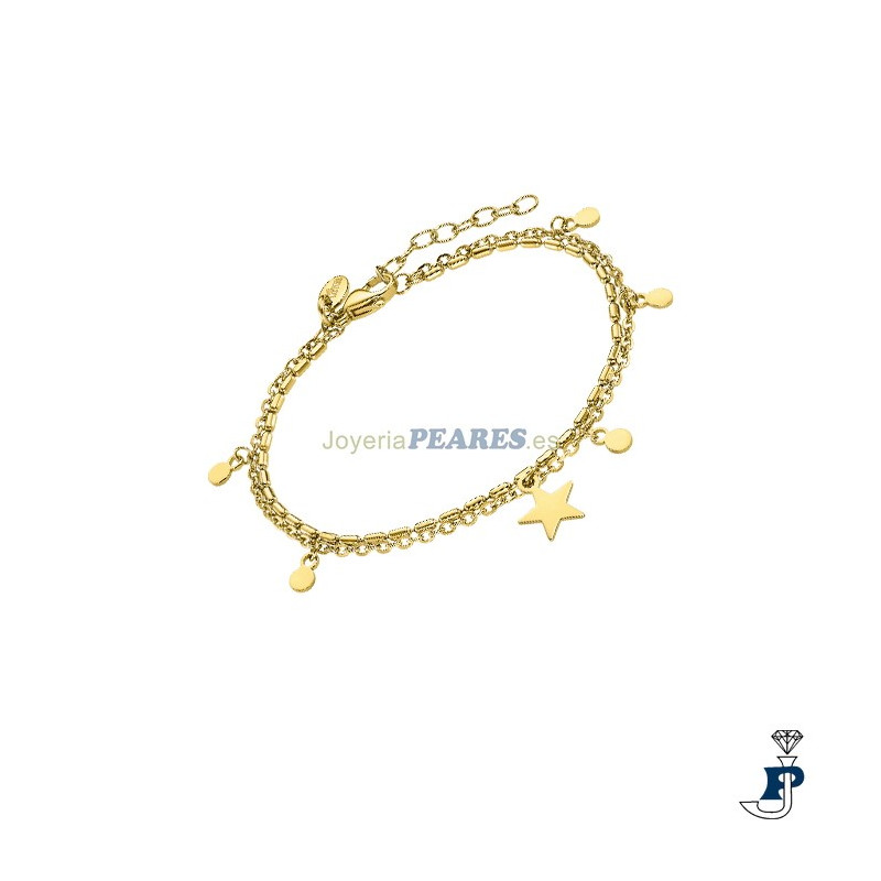 Collar de LOTUS STYLE fabricada en acero con baño de Oro. - LS2315/2/2