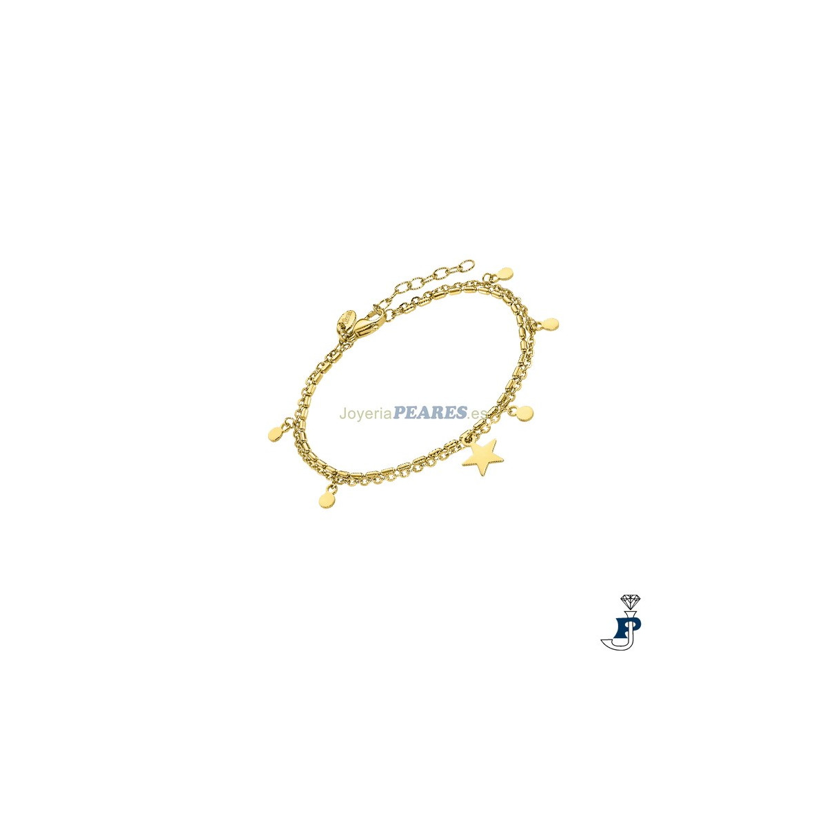 Collar de LOTUS STYLE fabricada en acero con baño de Oro. - LS2315/2/2