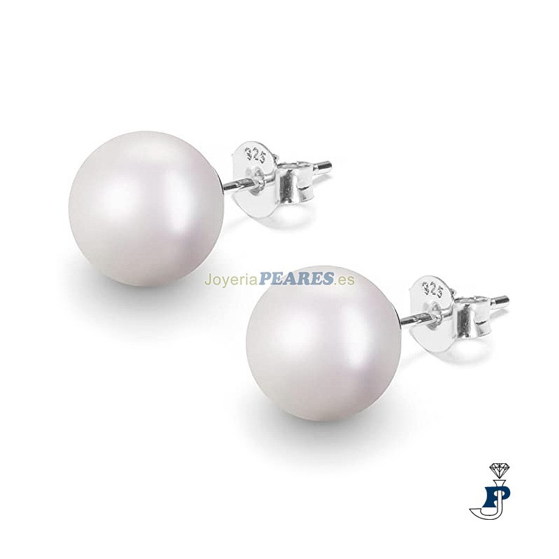 Pendientes con perla Plata 1ª Ley. - 8.8M/M